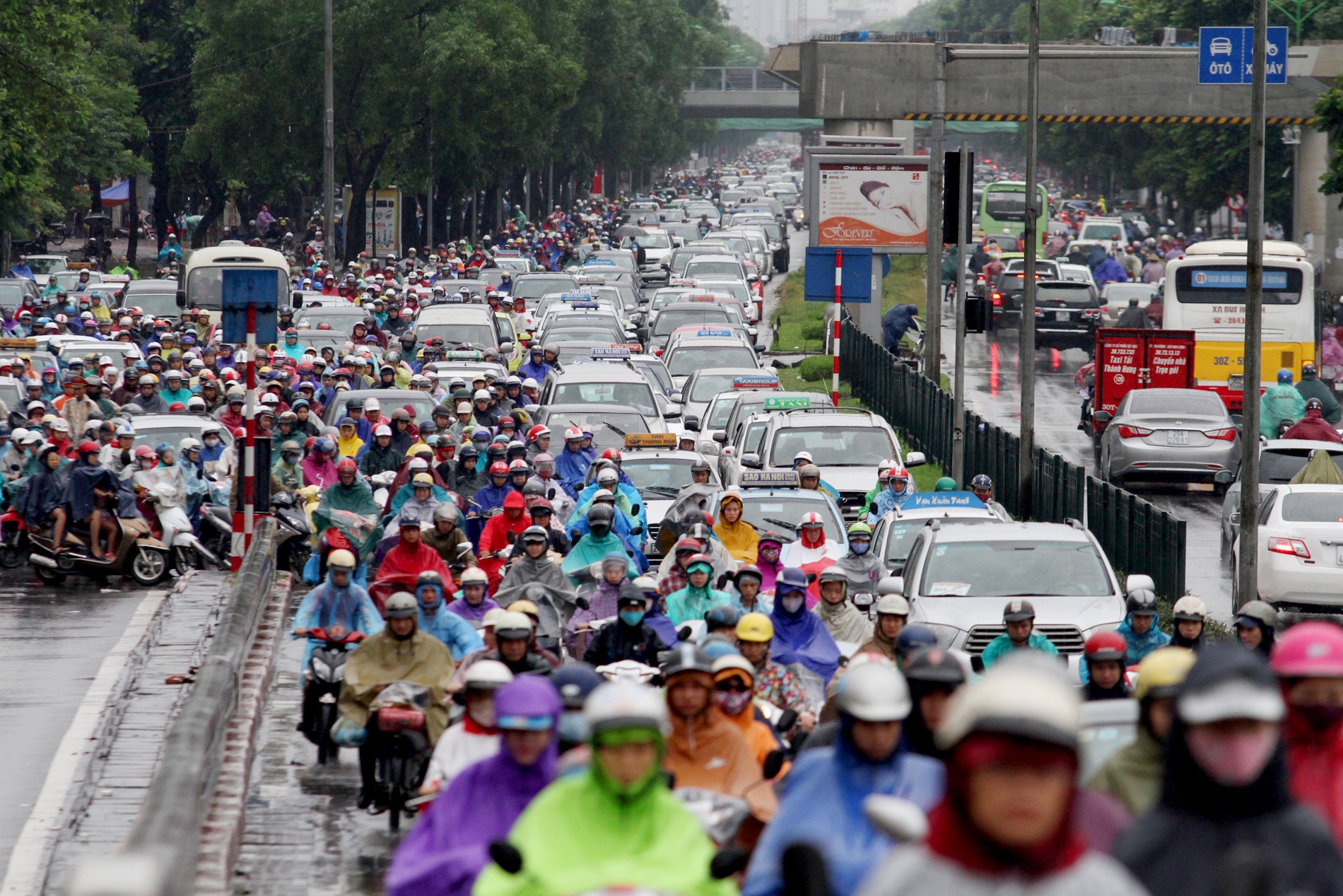 Giao thong thu do roi loan sau bao Kalmaegi hinh anh