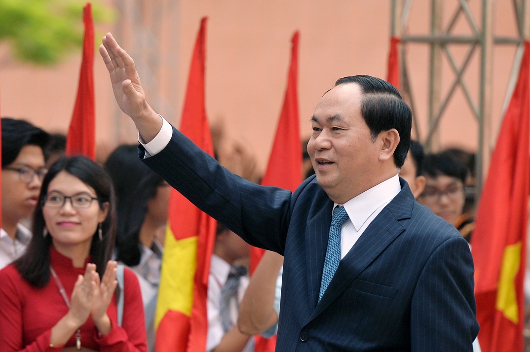 Chu tich nuoc danh trong, trong cay ngay khai truong hinh anh
