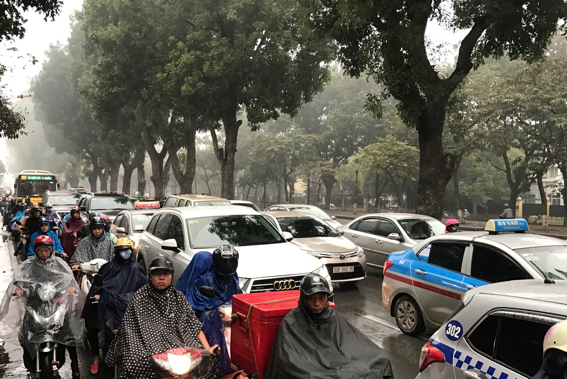 Duong pho Ha Noi un tac trong mua mu,  troi toi anh 14