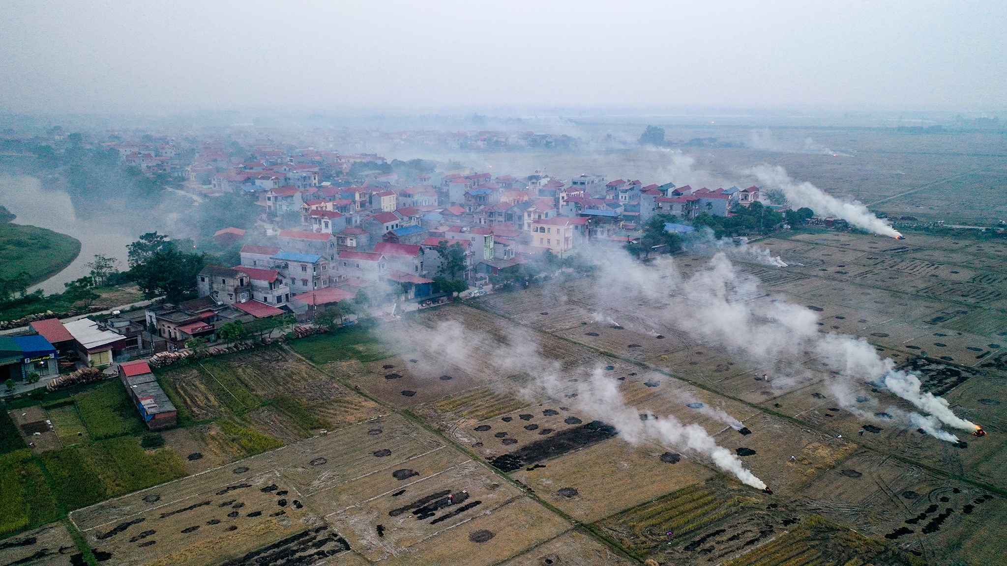 dot rom ra o canh dong Ha Noi anh 2