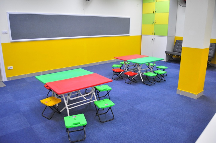 Không gian lớp học tiếng Anh Mẫu giáo tại trường mới.