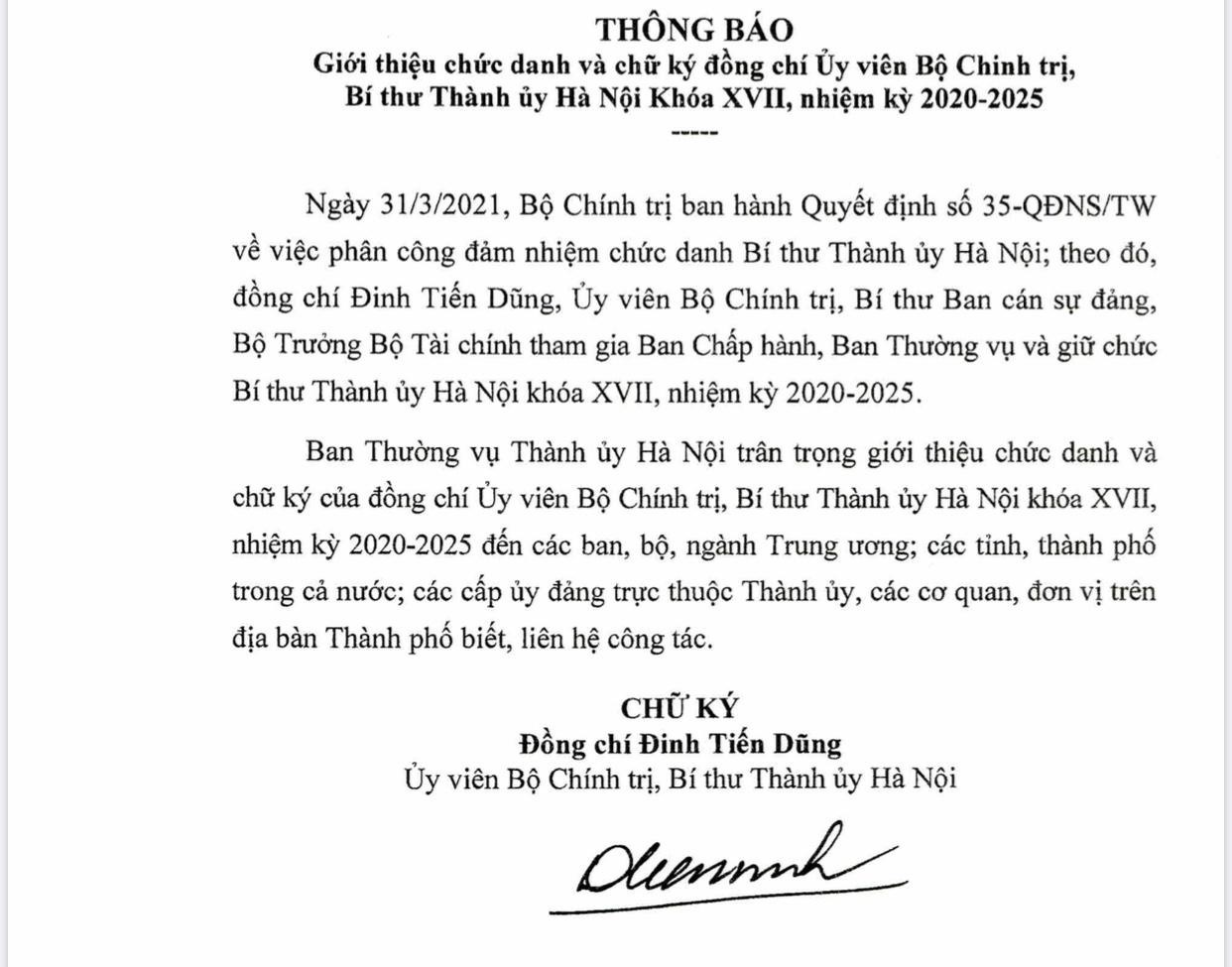 gioi thieu chu ky ong Dinh Tien Dung anh 1