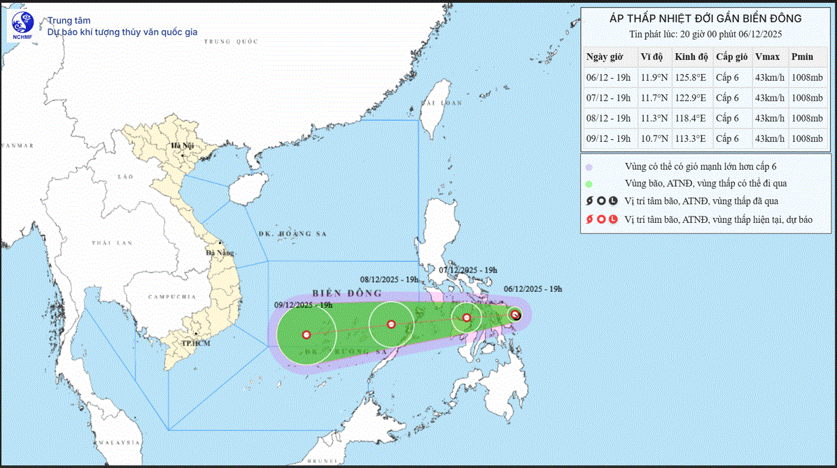 Áp thấp nhiệt đới di chuyển chậm trên vùng biển miền Trung Philippines