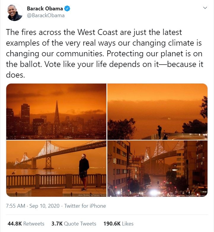 Obama tweet ve chay rung va bau cu anh 1