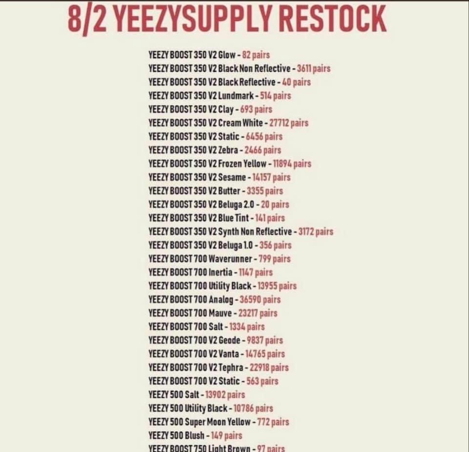 adidas yeezy restock lon nhat lich su anh 3