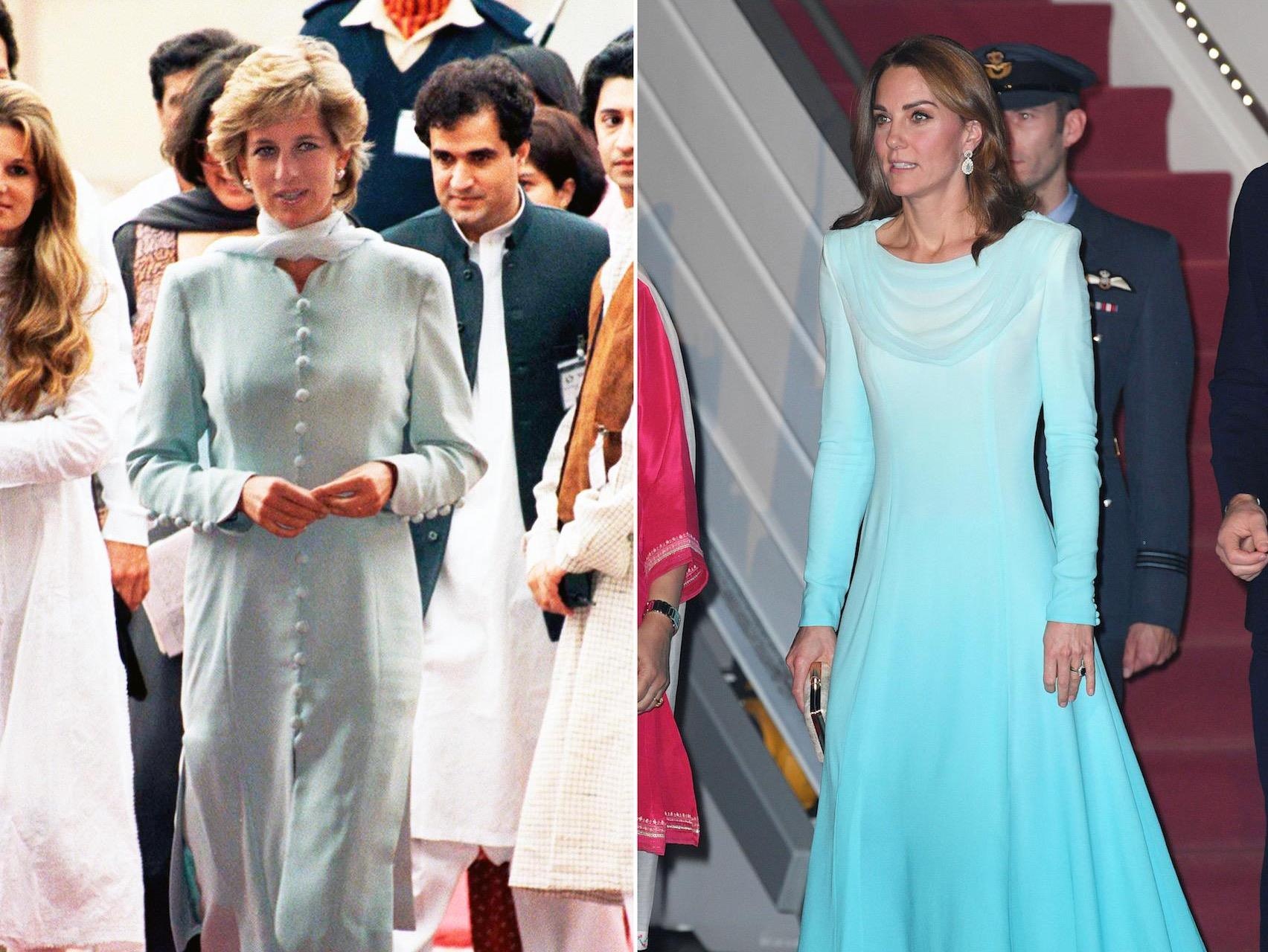 Kate Middleton dien do giong Cong nuong Diana khi den Pakistan hinh anh