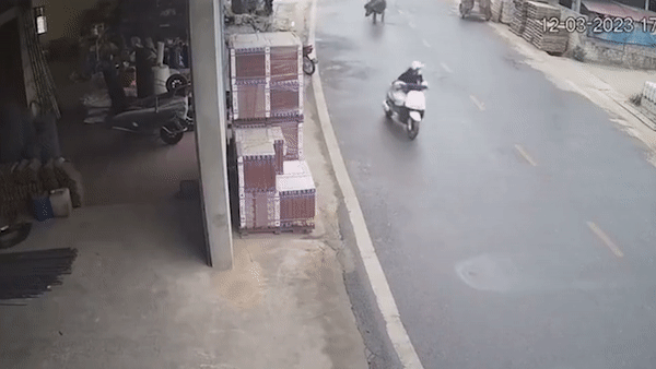 Co gai quay xe bo chay khi bi trau ruot hinh anh