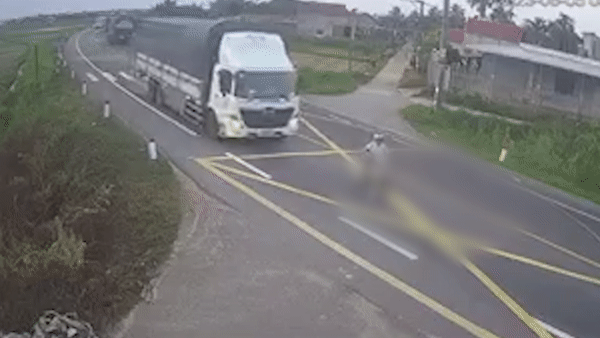 Nguoi dan ong bi xe tai hat vang khi sang duong hinh anh