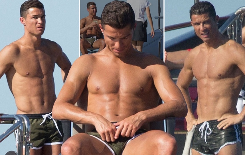 Ronaldo khoe co bap tren du thuyen cung nhom ban trai hinh anh