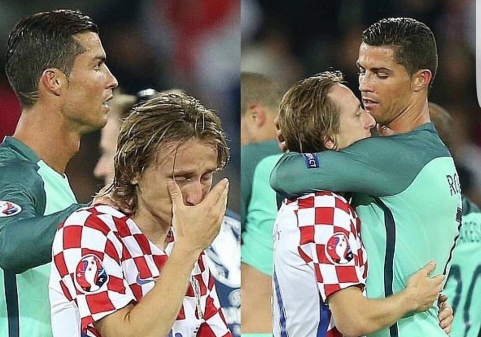 Modric nuc no trong vong tay an ui cua Ronaldo hinh anh