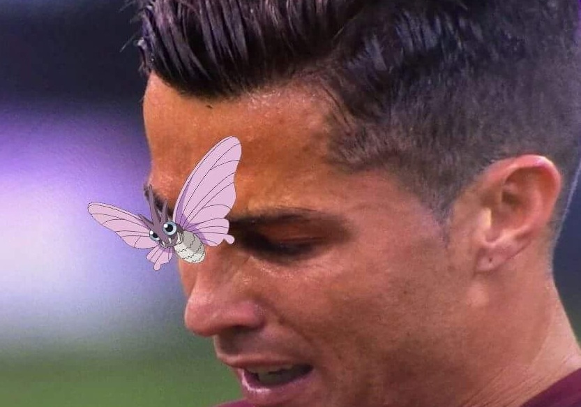 Anh vui ve chu buom dau tren mat Ronaldo hinh anh