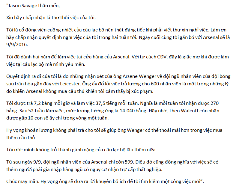 nhân viên xin nghỉ để Wenger mua sắm ảnh 2 nhan vien xin nghi de Wenger mua sam anh 2