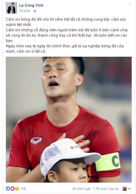 Công Vinh chia tay đội tuyển ảnh 1 Cong Vinh chia tay doi tuyen anh 1