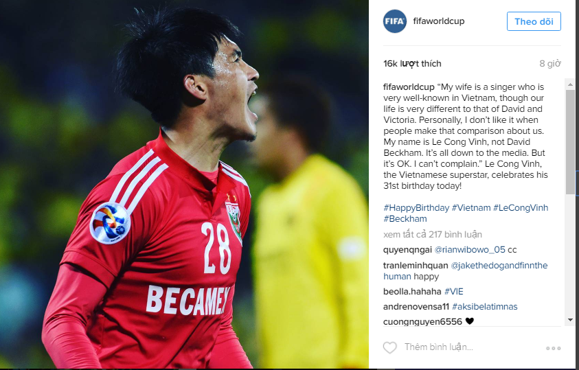 Công Vinh được FIFA chúc mừng sinh nhật ảnh 1 Cong Vinh duoc FIFA chuc mung sinh nhat anh 1
