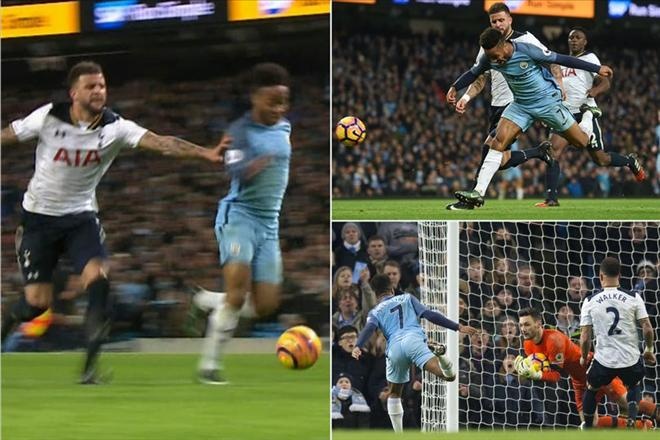 Yaya Toure che Sterling anh 1