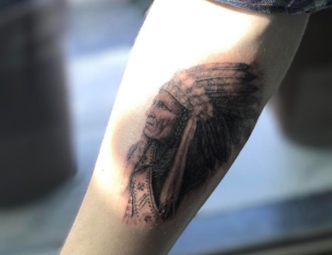 con trai Beckham xam hinh dau doi anh 1