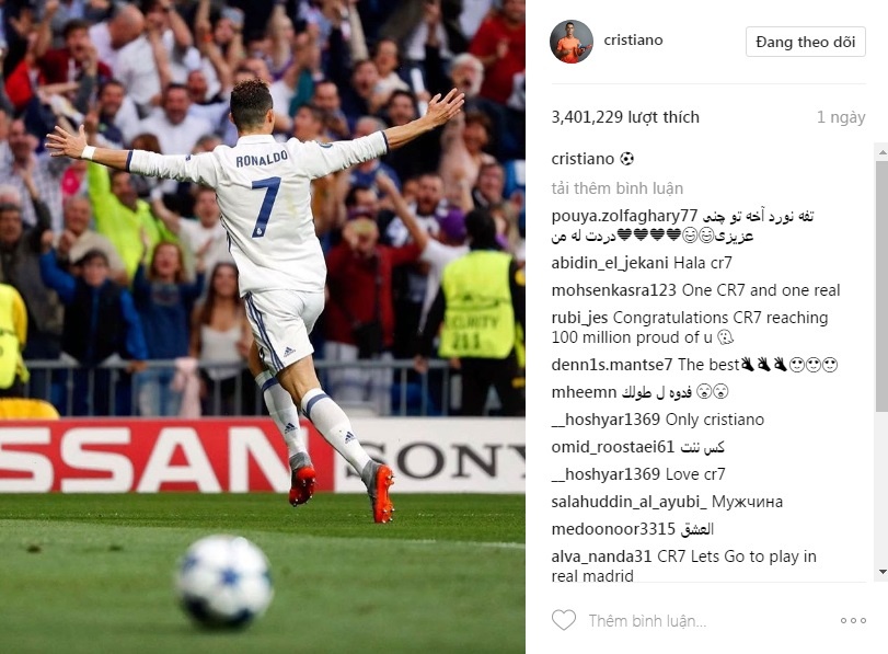 những bức ảnh được thả tim nhiều nhất của Ronaldo ảnh 2 nhung buc anh duoc tha tim nhieu nhat cua Ronaldo anh 2