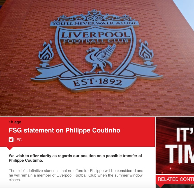 Liverpool tu choi ban Coutinho anh 1