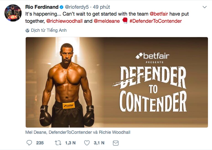 Ferdinand chuyển sang đấm bốc ảnh 1 Ferdinand chuyen sang dam boc anh 1