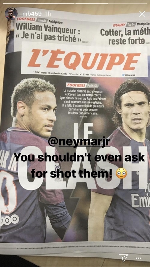 Neymar tranh chấp Cavani ảnh 2 Neymar tranh chap Cavani anh 2
