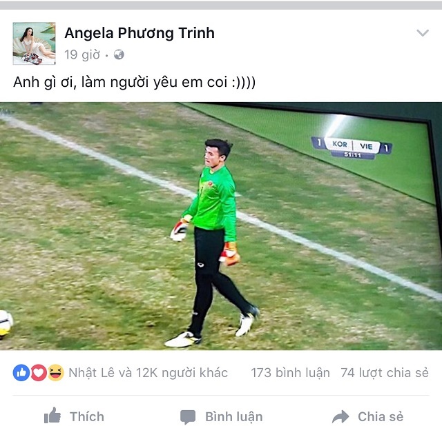 Angela Phương Trinh tỏ tình với Bùi Tiến Dũng ảnh 1 Angela Phuong Trinh to tinh voi Bui Tien Dung anh 1