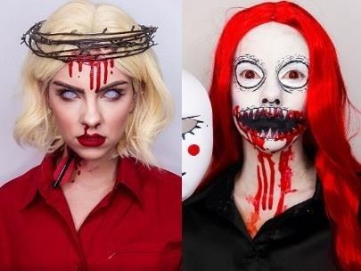 Hot girl lot xac voi man make up ma quai cho dip Halloween hinh anh