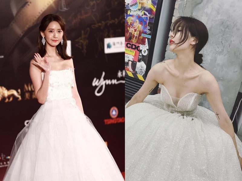 Yoona va dan my nhan Han trong nhu nu than khi mac vay cuoi hinh anh