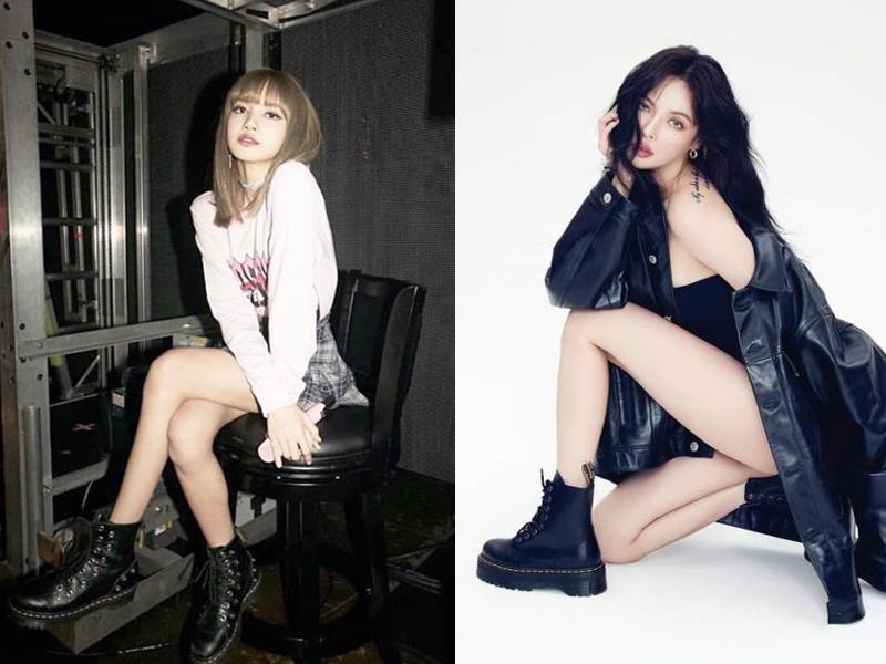 HyunA, Lisa va dan sao Han trong chat hon nho dien doi giay nay hinh anh
