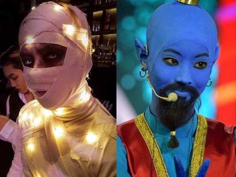 Baekhyun bien thanh xac uop, Dahyun hoa Than Den dip Halloween hinh anh