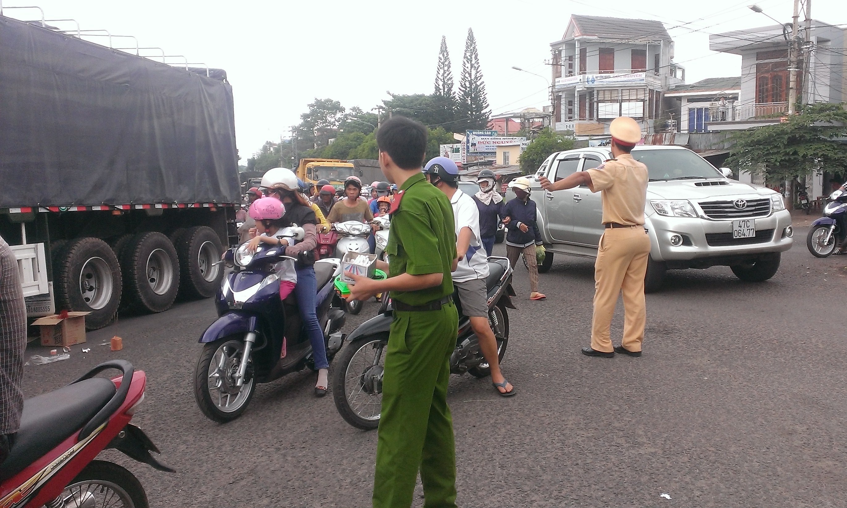 Hiện trường vụ tai nạn. Ảnh: Khải Hoàng.