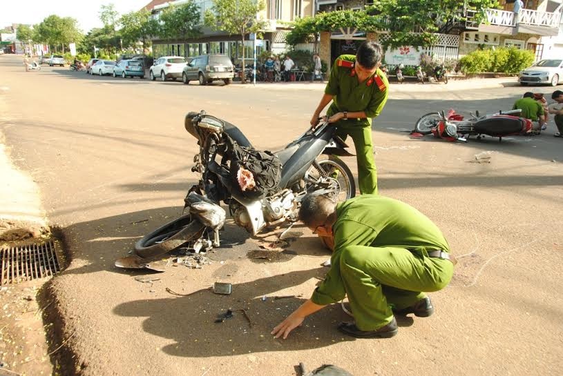 Hiện trường vụ tai nạn. Ảnh: Khải Hoàng.