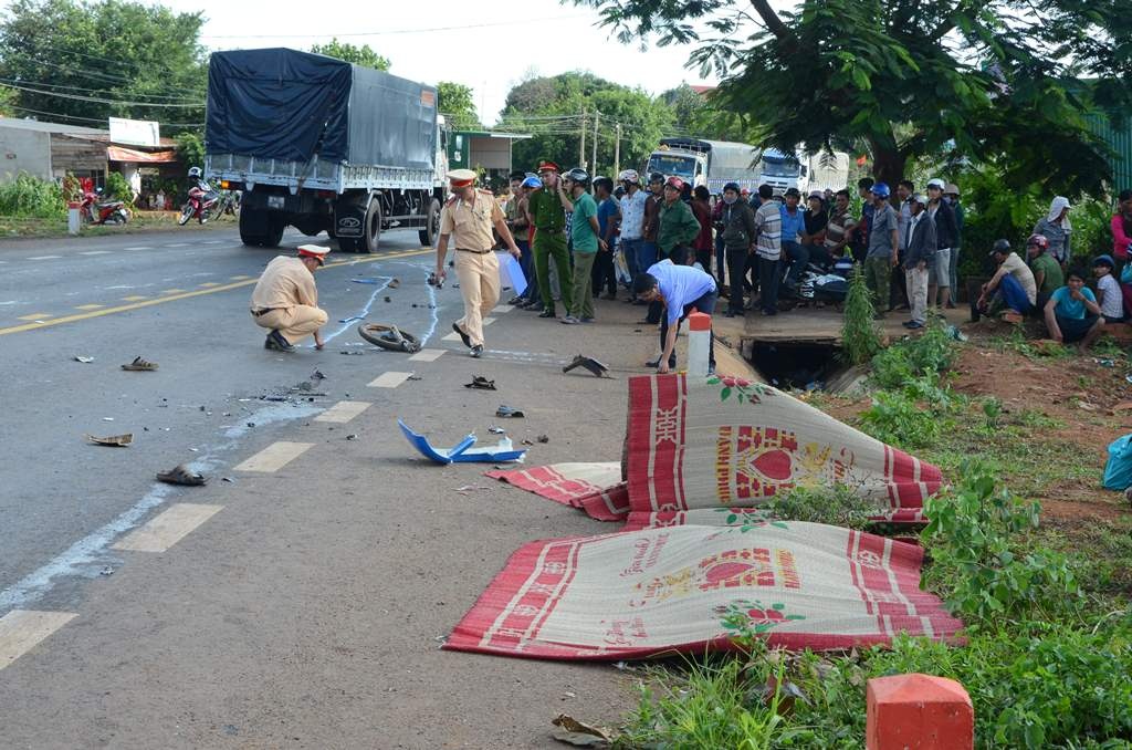 Hiện trường vụ tai nạn. Ảnh: Khải Hoàng.