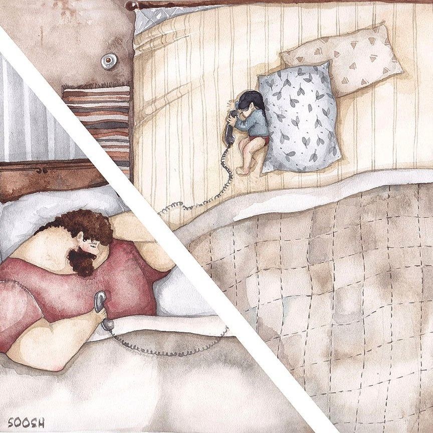 bo tranh ve tinh bo con anh 4