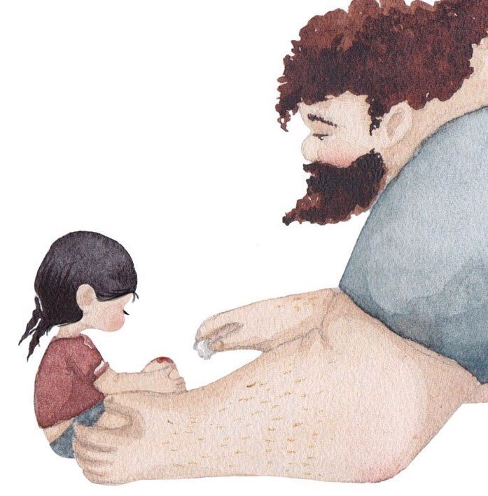 bo tranh ve tinh bo con anh 7