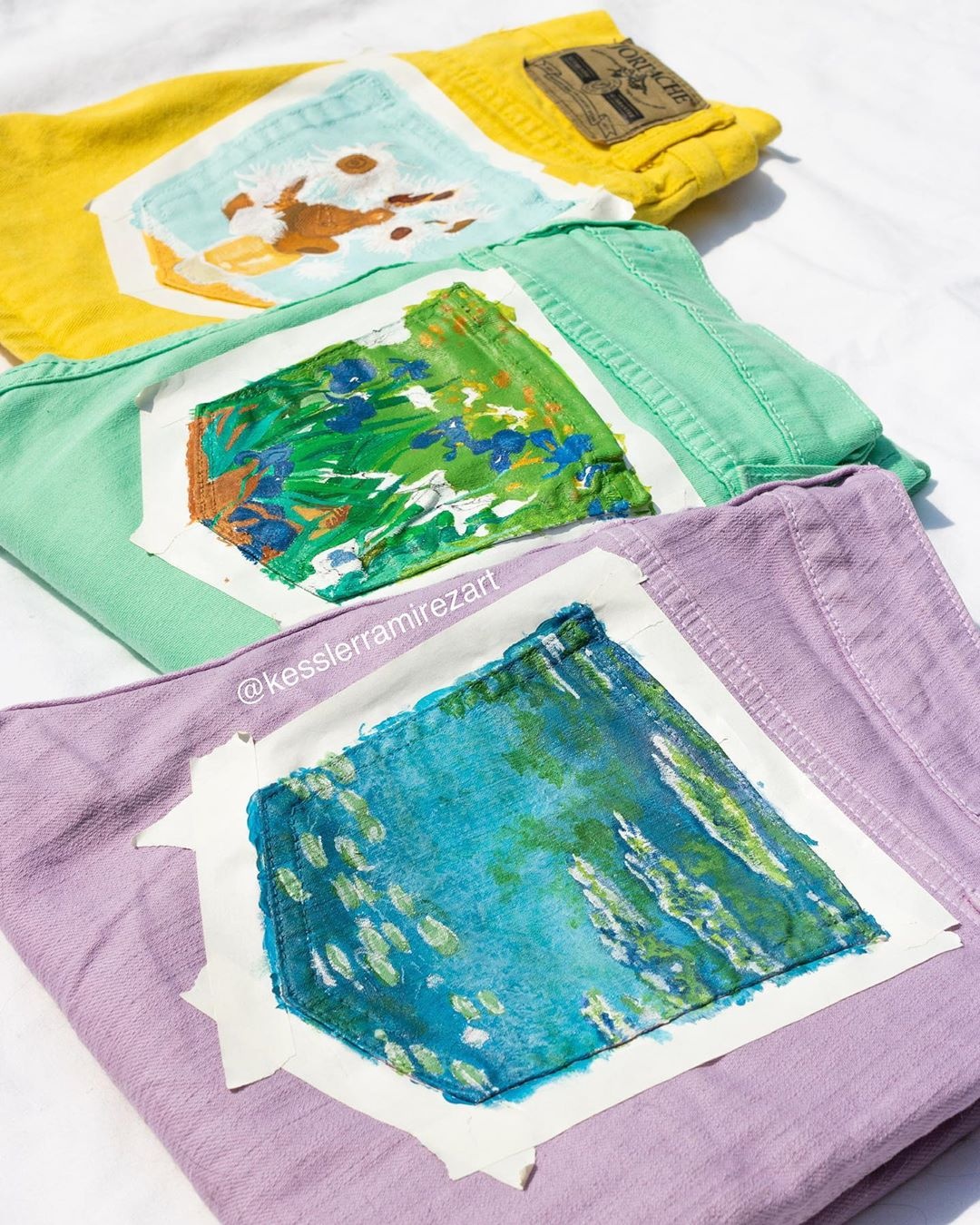 vẽ tranh lên túi quần jeans ảnh 2 ve tranh len tui quan jeans anh 2