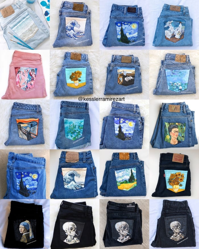vẽ tranh lên túi quần jeans ảnh 10 ve tranh len tui quan jeans anh 10