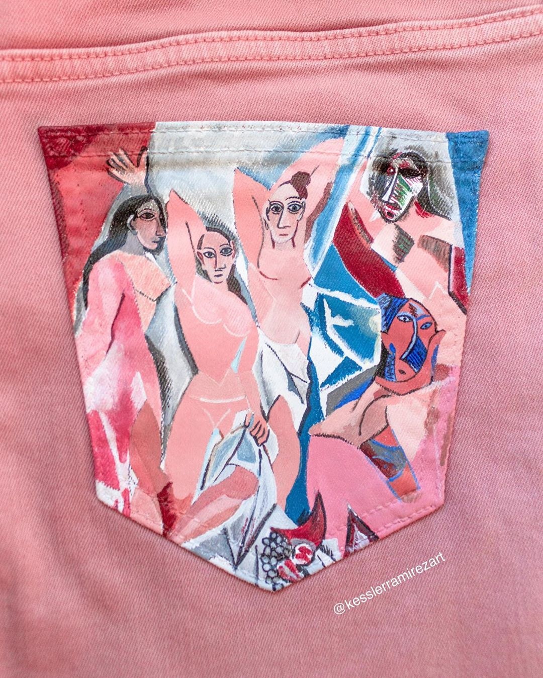 vẽ tranh lên túi quần jeans ảnh 8 ve tranh len tui quan jeans anh 8