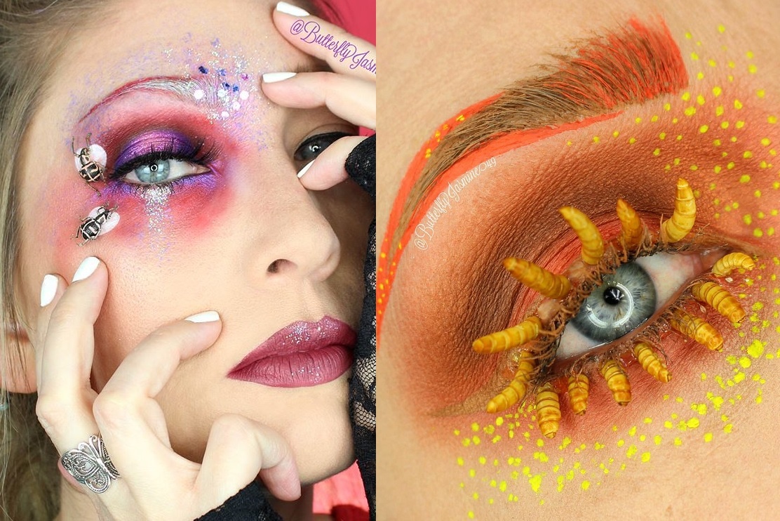 Co gai noi tieng nho trang diem bang xac con trung hinh anh