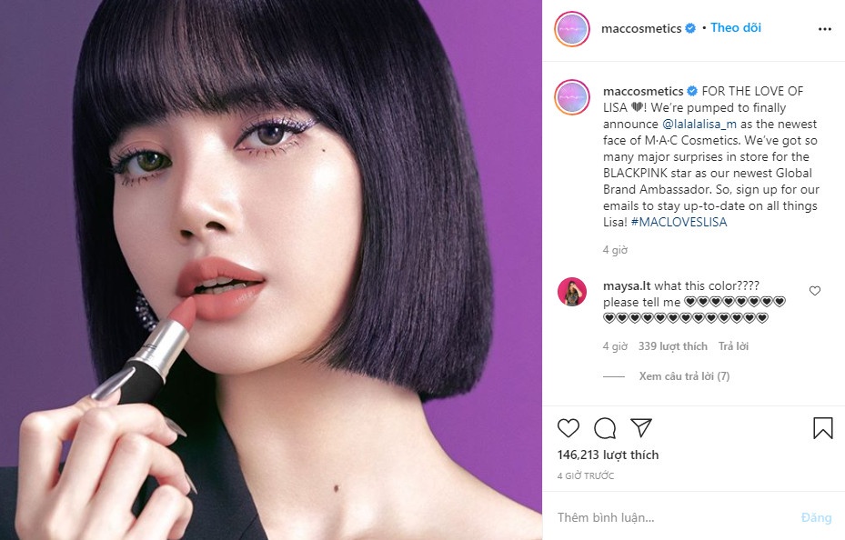 Lisa tro thanh dai su toan cau cua MAC anh 1