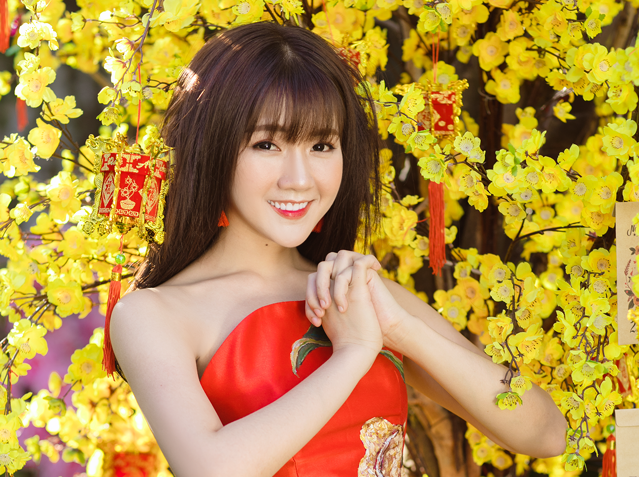 'Hot girl vuon dao' Kieu Trinh: Tet nay toi van F.A hinh anh