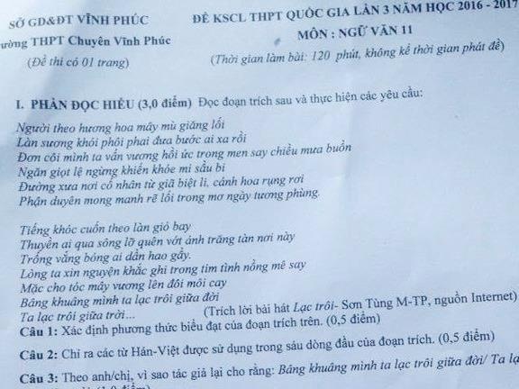 Giao su noi ve de thi co bai 'Lac troi' cua truong chuyen hinh anh
