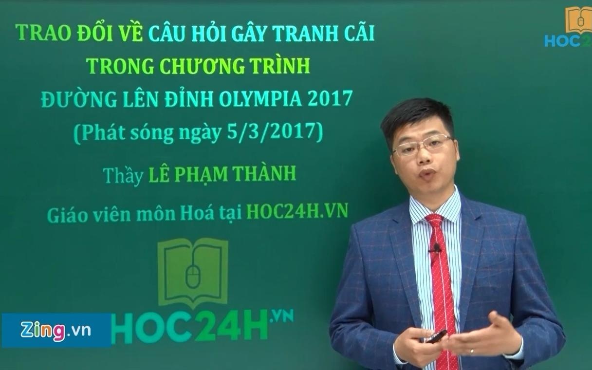 Giao vien day Hoa neu quan diem ve hai cau hoi gay tranh cai tai Olympia hinh anh