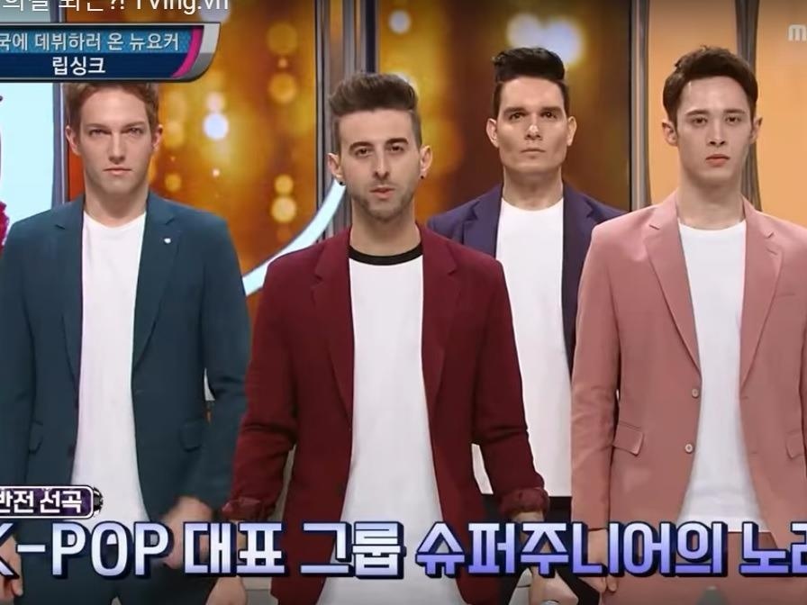 Nhom Kpop phien ban Tay gay chu y tren san khau 'Giong ai giong ai' hinh anh