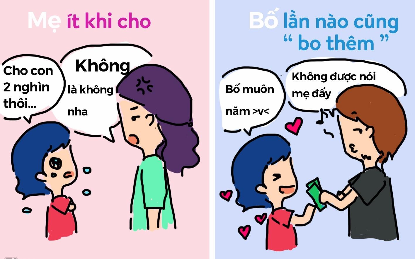 Cha va me trong mat con khac nhau thu vi nhu the nao? hinh anh