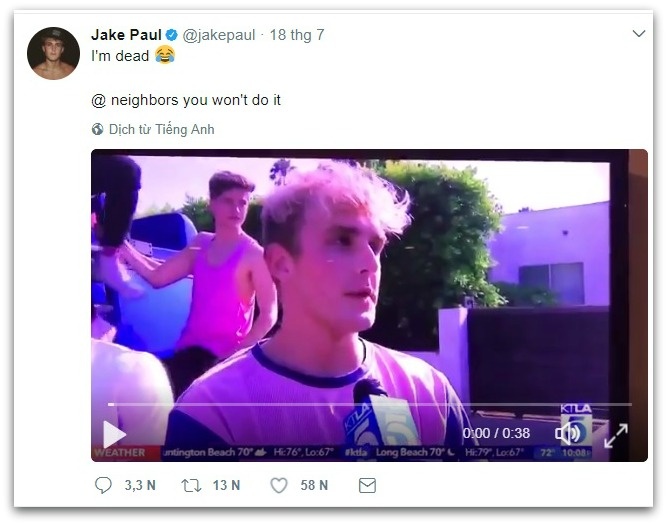 Jake Paul bị hàng xóm than ồn ào, phóng hỏa lung tung ảnh 3 Jake Paul bi hang xom than on ao, phong hoa lung tung anh 3