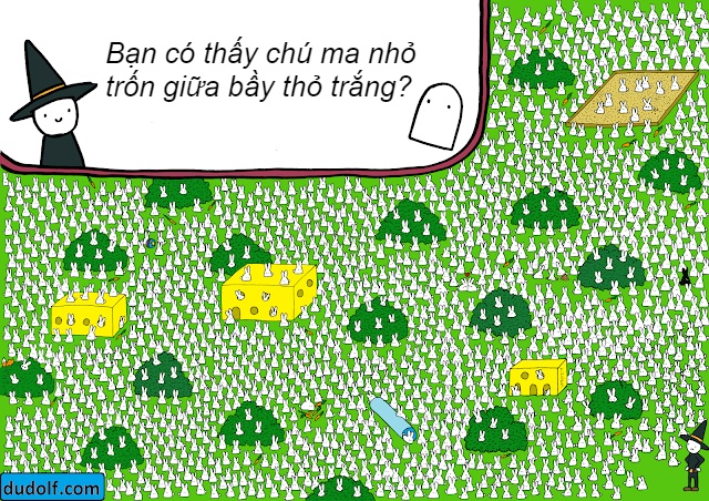 câu đố tìm con ma giữa bầy thỏ ảnh 1 cau do tim con ma giua bay tho anh 1