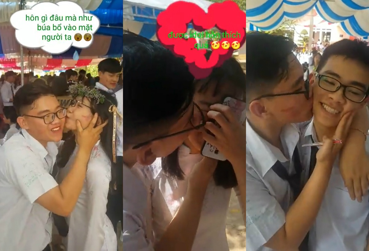 nam sinh hôn bạn nữ ngày bế giảng ảnh 1 nam sinh hon ban nu ngay be giang anh 1