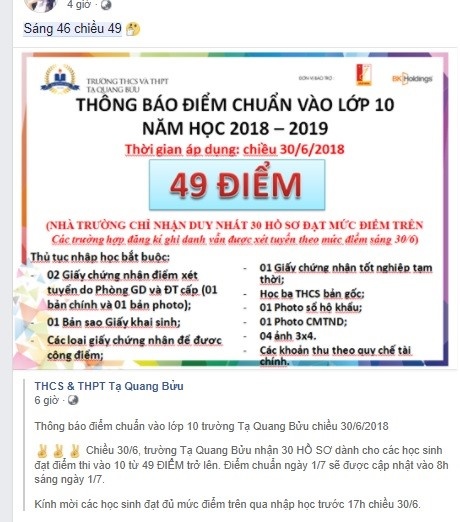 diem chuan lop 10 anh 3