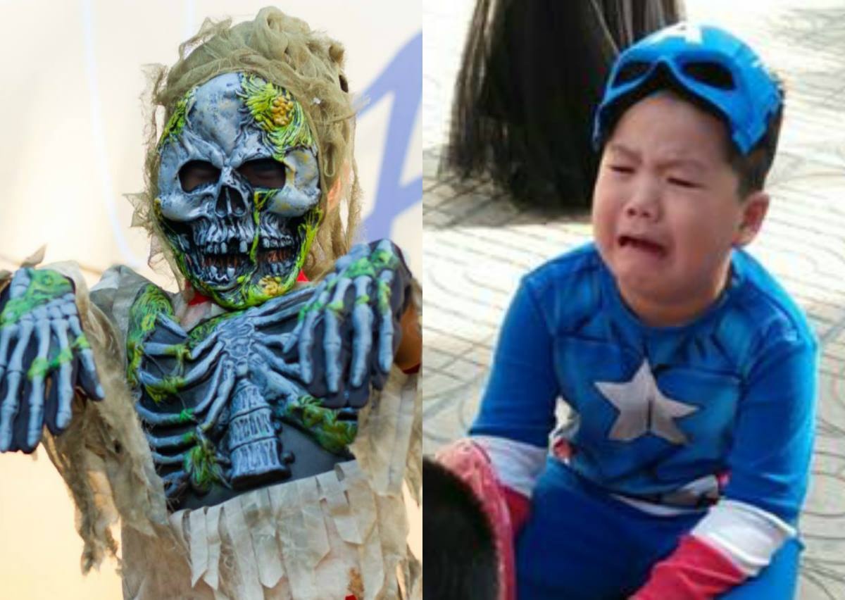 Cau be lop 3 hoa trang thanh zombie khien ban 'khoc ca buoi' hinh anh