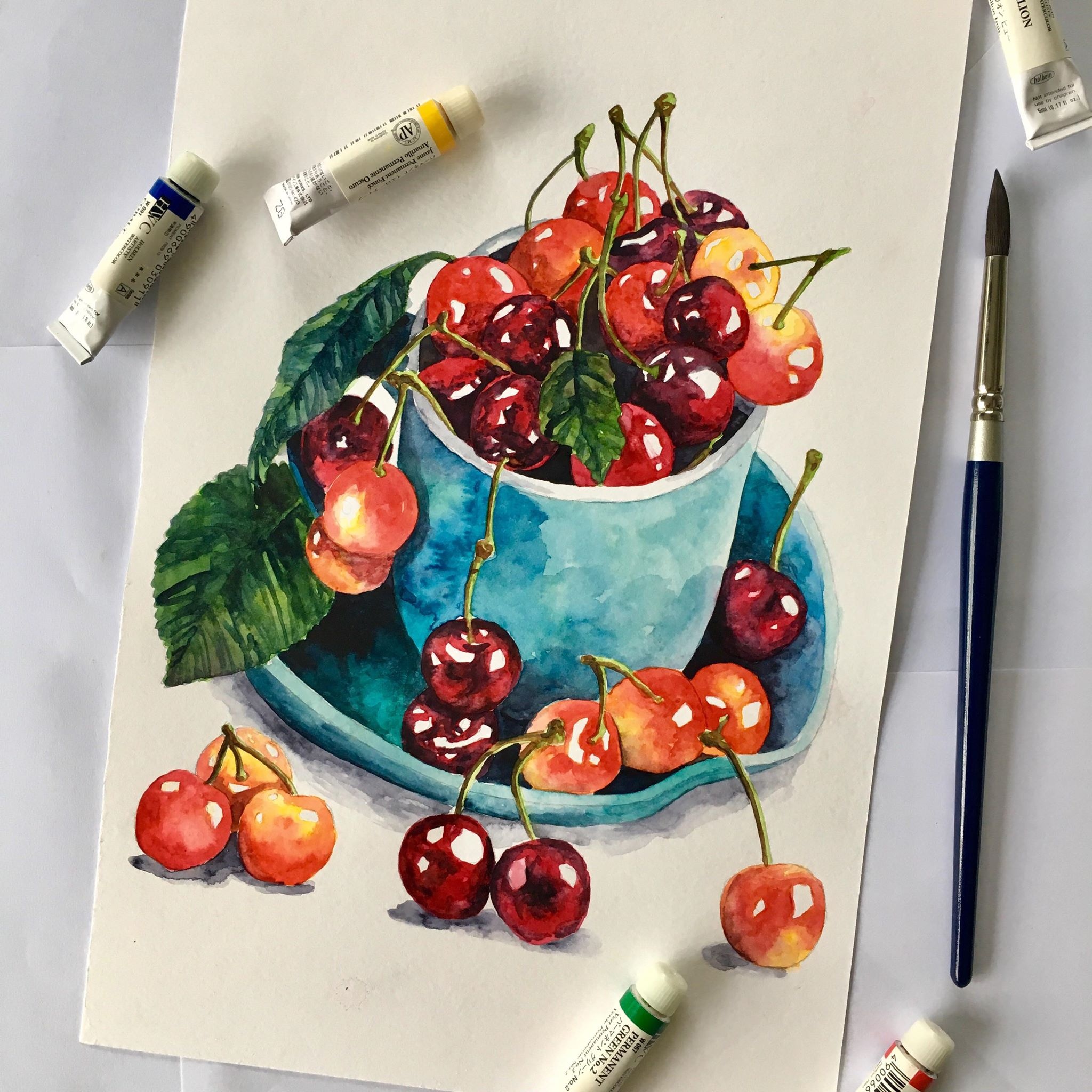 tranh mau nuoc ve mon an anh 10